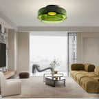 Glazen Plafondlamp Met Gelaagde Vorm En Moderne Sfeerverlichting