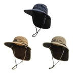 Unisex Outdoorhoed met Brede Rand, Nekflap en UV-Bescherming