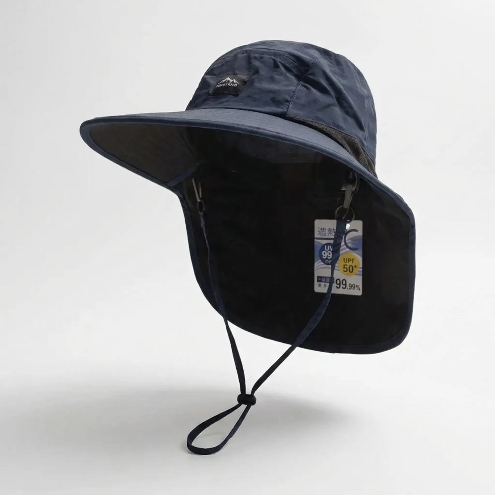 Unisex Outdoorhoed met Brede Rand, Nekflap en UV-Bescherming