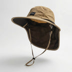 Unisex Outdoorhoed met Brede Rand, Nekflap en UV-Bescherming