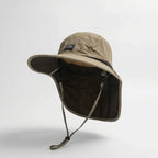 Unisex Outdoorhoed met Brede Rand, Nekflap en UV-Bescherming