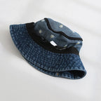 Dames Bucket Hat van Katoen met Geborduurde Madeliefjes en Brede Rand