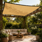 Rechthoekig Schaduwdoek met Verstevigde Ogen voor Tuin en Terras