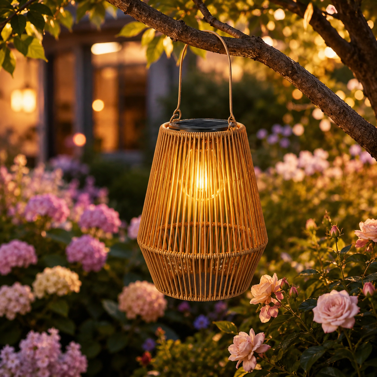 Solar Lantaarn voor Buiten met Warmwit LED Licht en Automatische Sensor