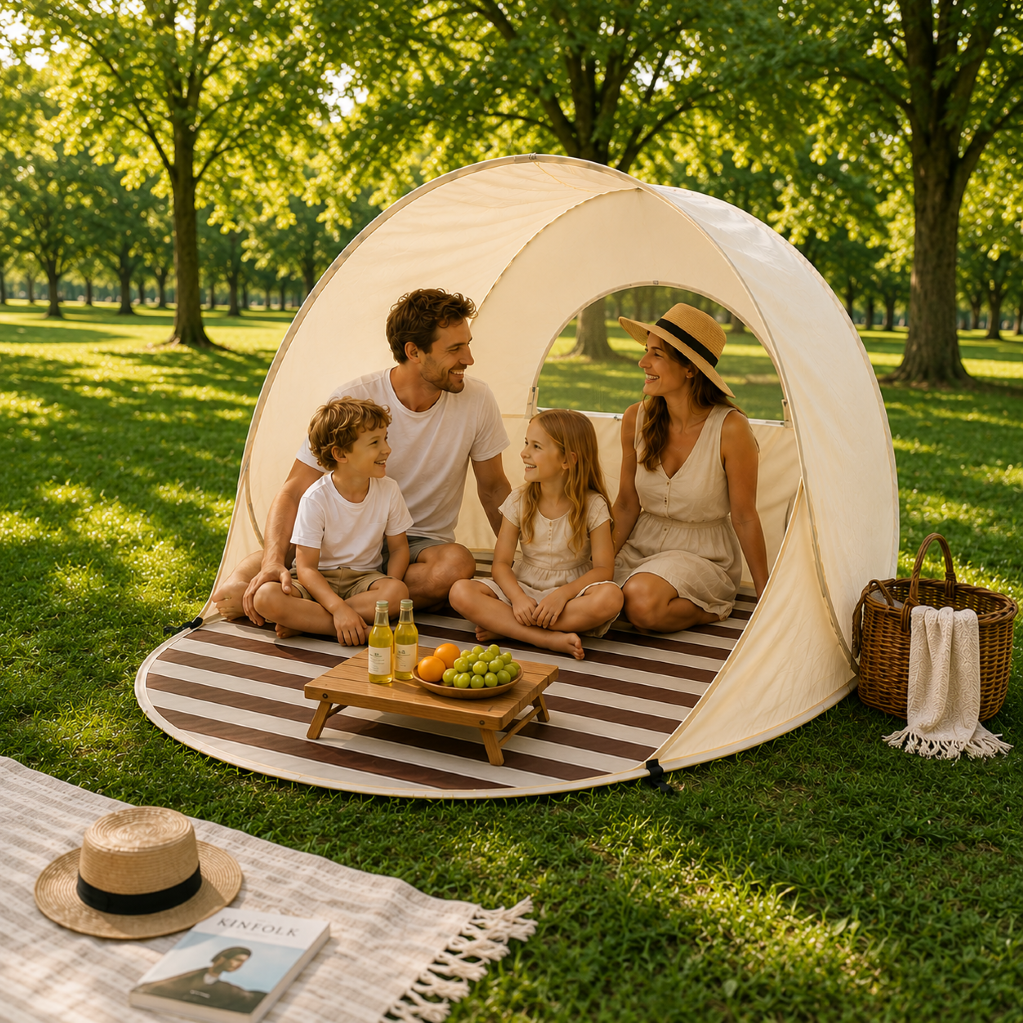 Pop-up Strandtent voor 3 tot 4 Personen met Snelle Opzet