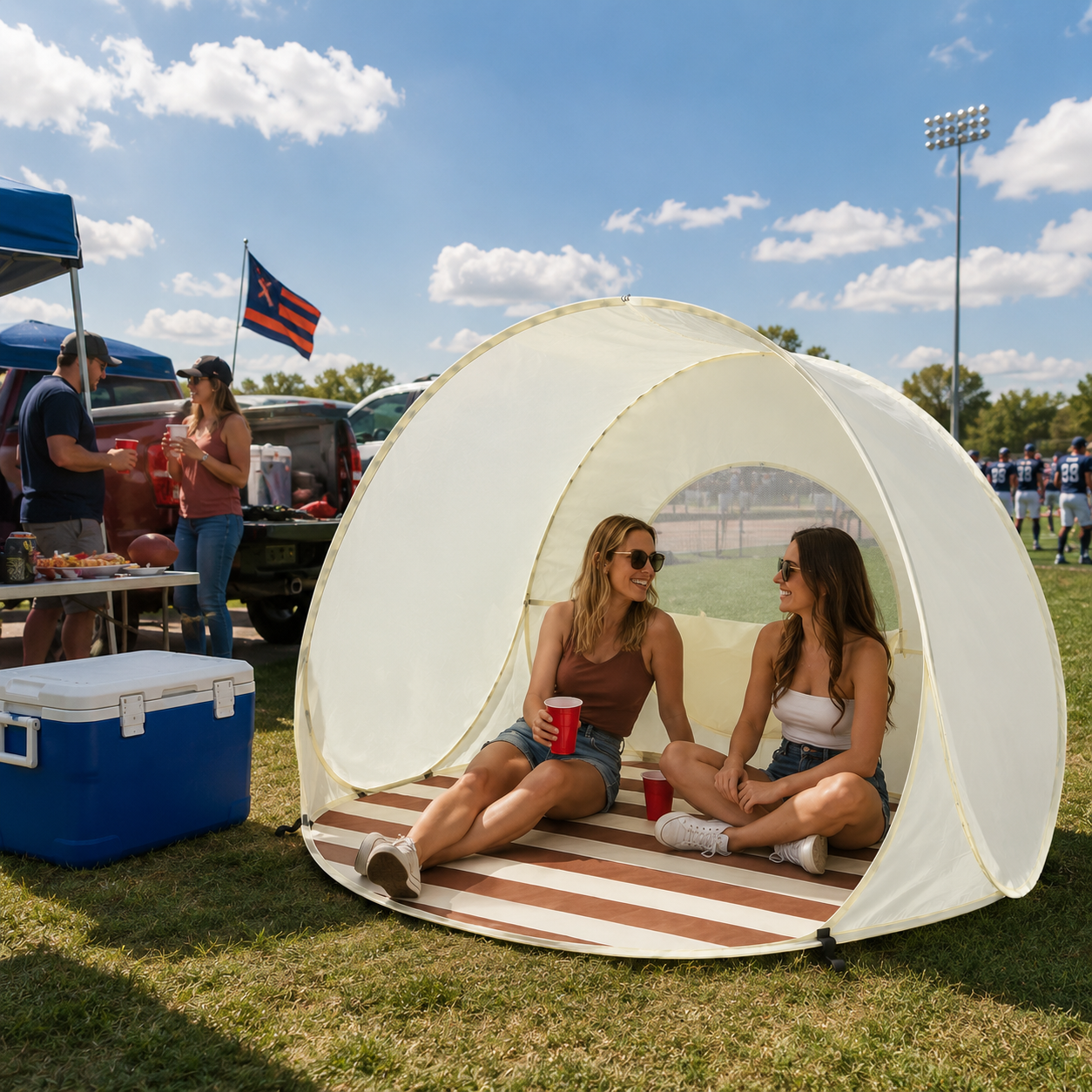 Pop-up Strandtent voor 3 tot 4 Personen met Snelle Opzet