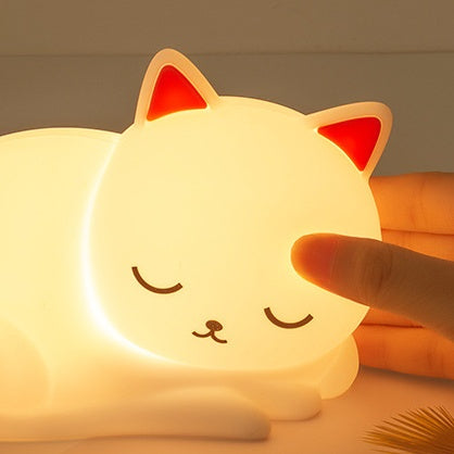Kinder Nachtlamp Met Zachte Lichtmodus En Draagbare Katvorm
