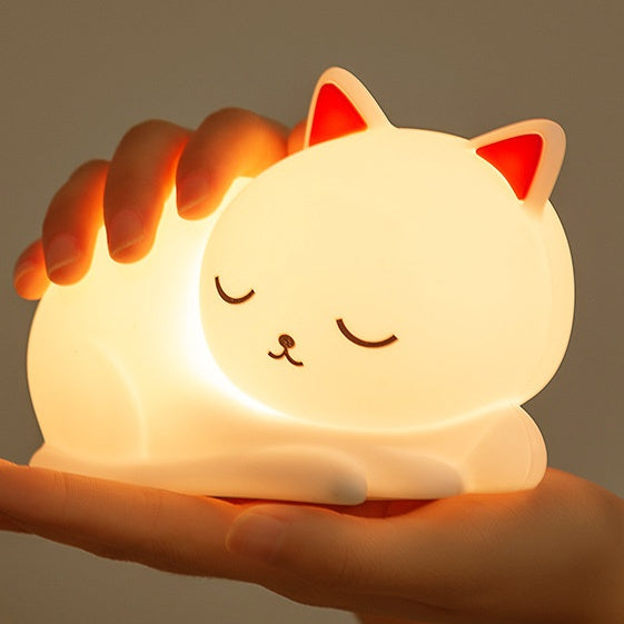 Kinder Nachtlamp Met Zachte Lichtmodus En Draagbare Katvorm