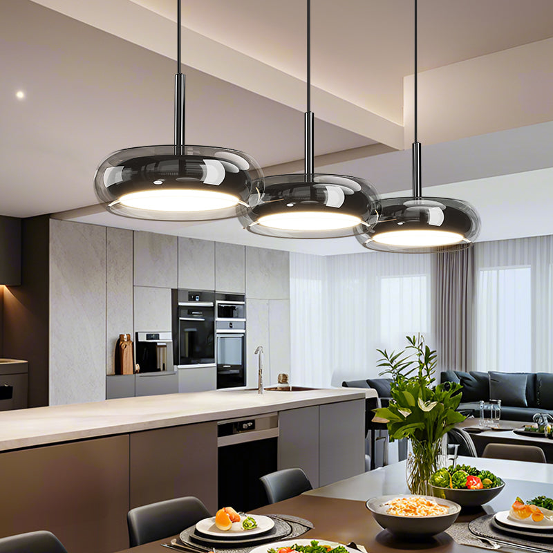 Hanglamp met drie glazen lichtpunten