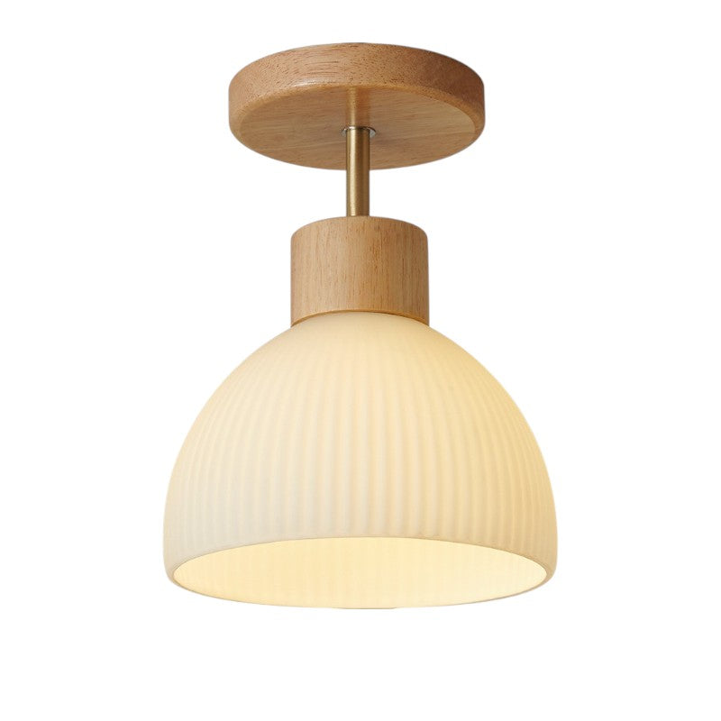 Plafondlamp met Hout‑Metaal Ontwerp en Warme LED‑Verlichting