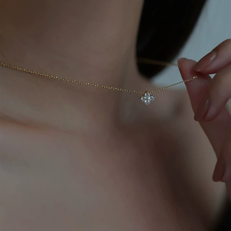 Kristallen hangerketting voor dames van sterlingzilver