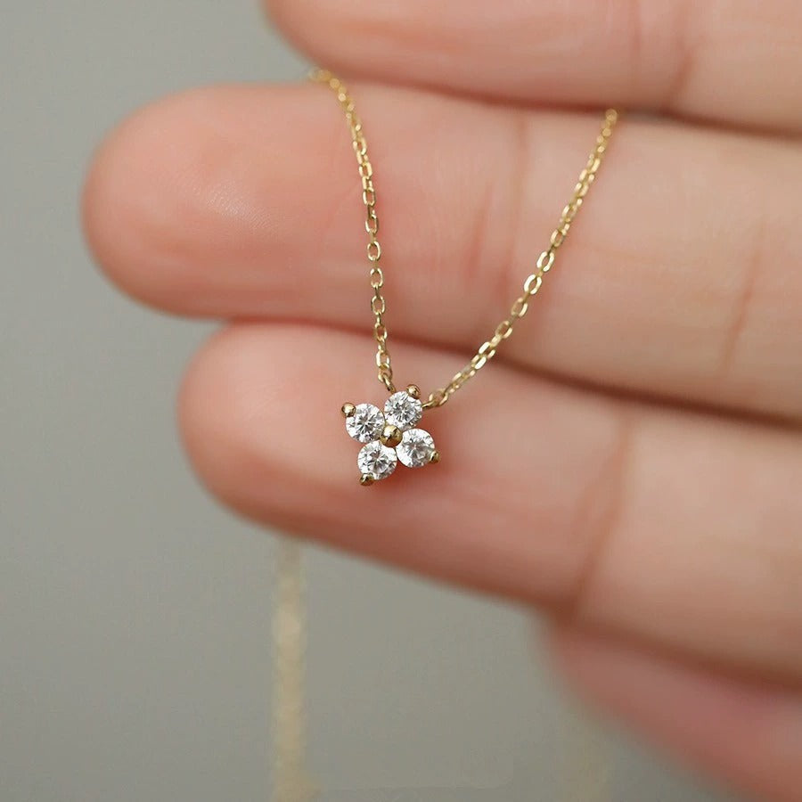 Kristallen hangerketting voor dames van sterlingzilver