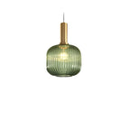 Glas Hanglamp Met Geribbelde Kap En Strakke Buisfitting Voor Zachte Ruimteverlichting