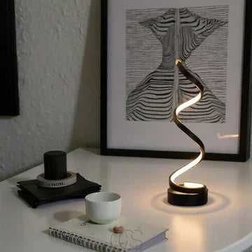 Spiraal LED Tafellamp met Dimbare Verlichting