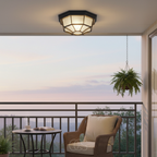 Buitenplafondlamp van Aluminium en Glas voor Veranda, Terras en Entree