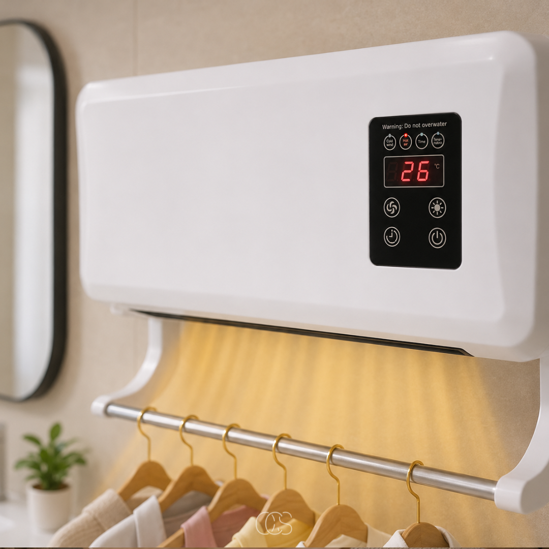 Wandventilator met Verwarming en Droogrek voor Dagelijks Comfort in Huis