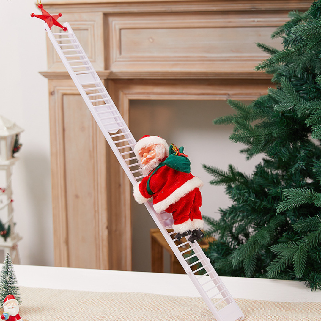 Klimmende Kerstman met Muzikale Ladder