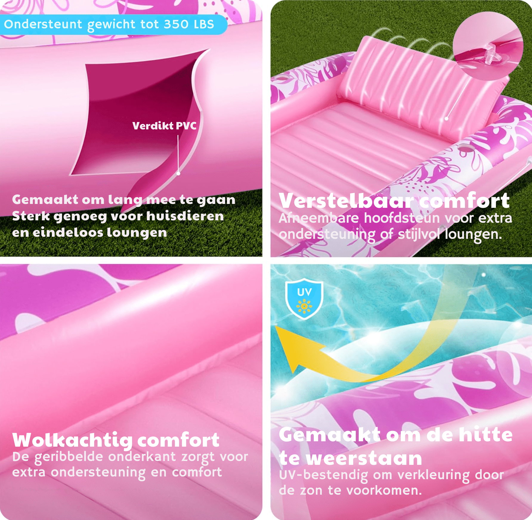 Opblaasbaar Loungebed en Zwembad met Waterfunctie voor Buiten