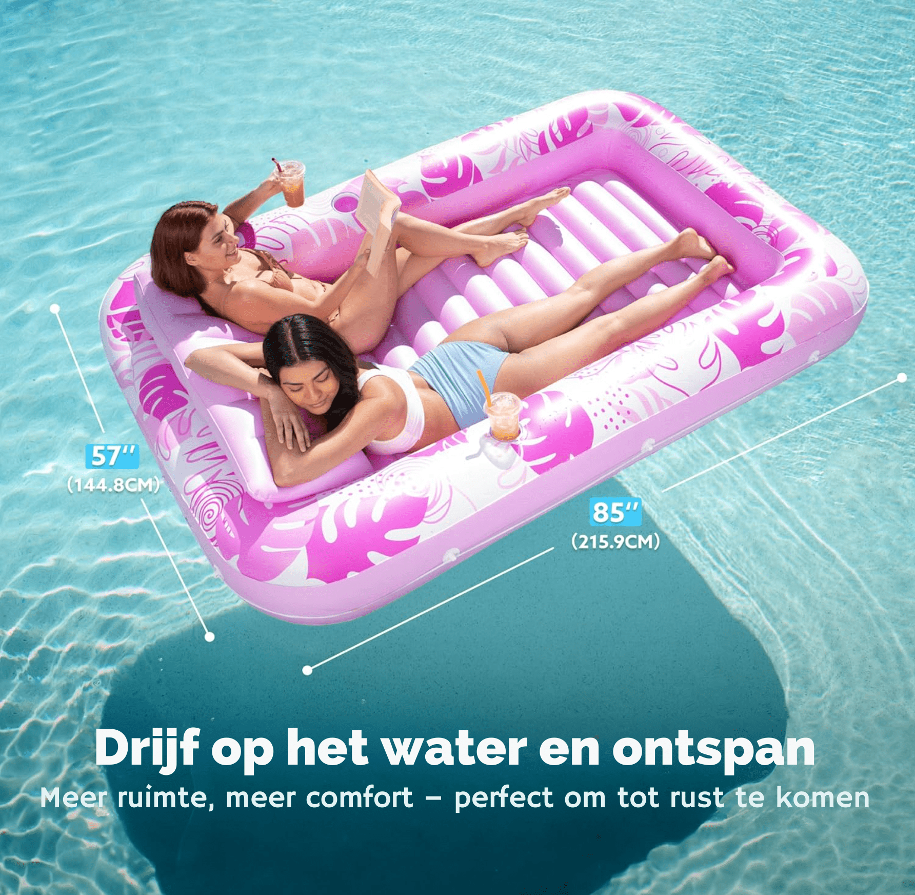 Opblaasbaar Loungebed en Zwembad met Waterfunctie voor Buiten