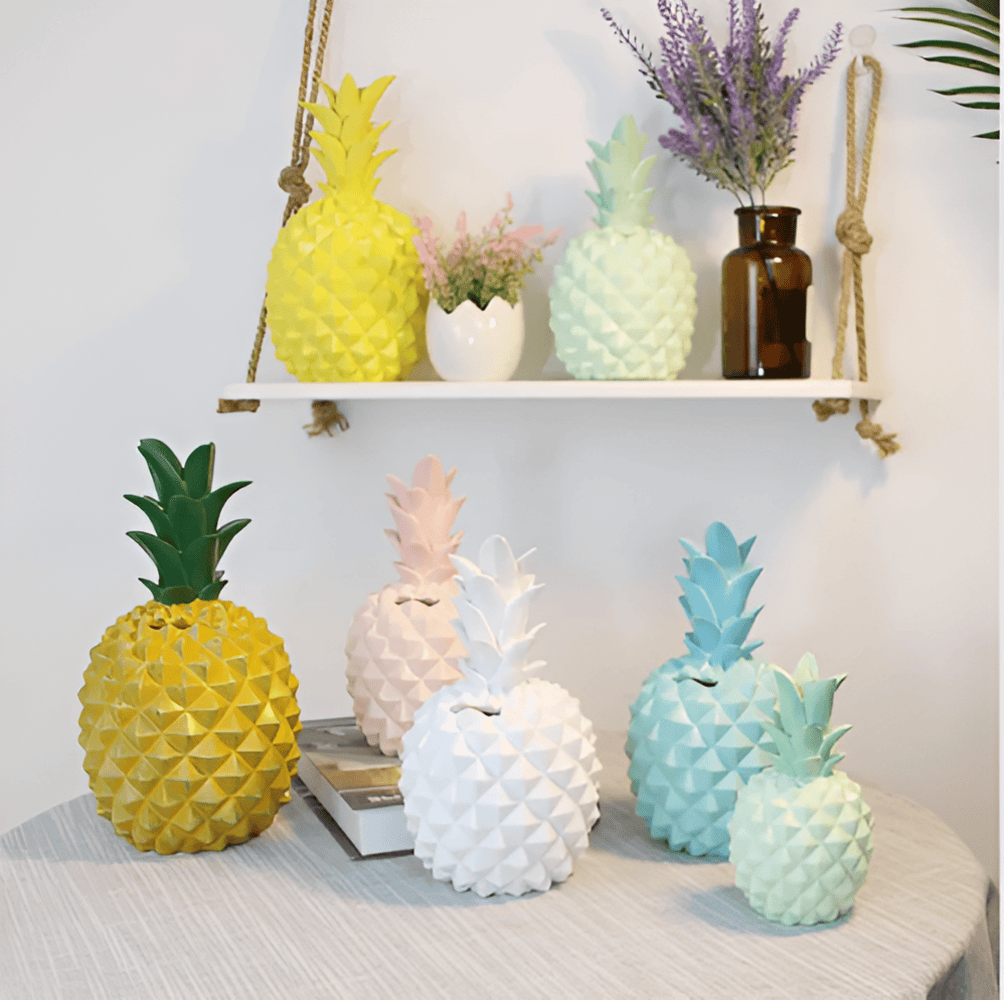 Decoratieve Ananas Spaarpot van Resin voor een Stijlvol Interieur