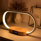 LED Tafellamp met Draadloze Oplader en Digitaal Display voor het Nachtkastje