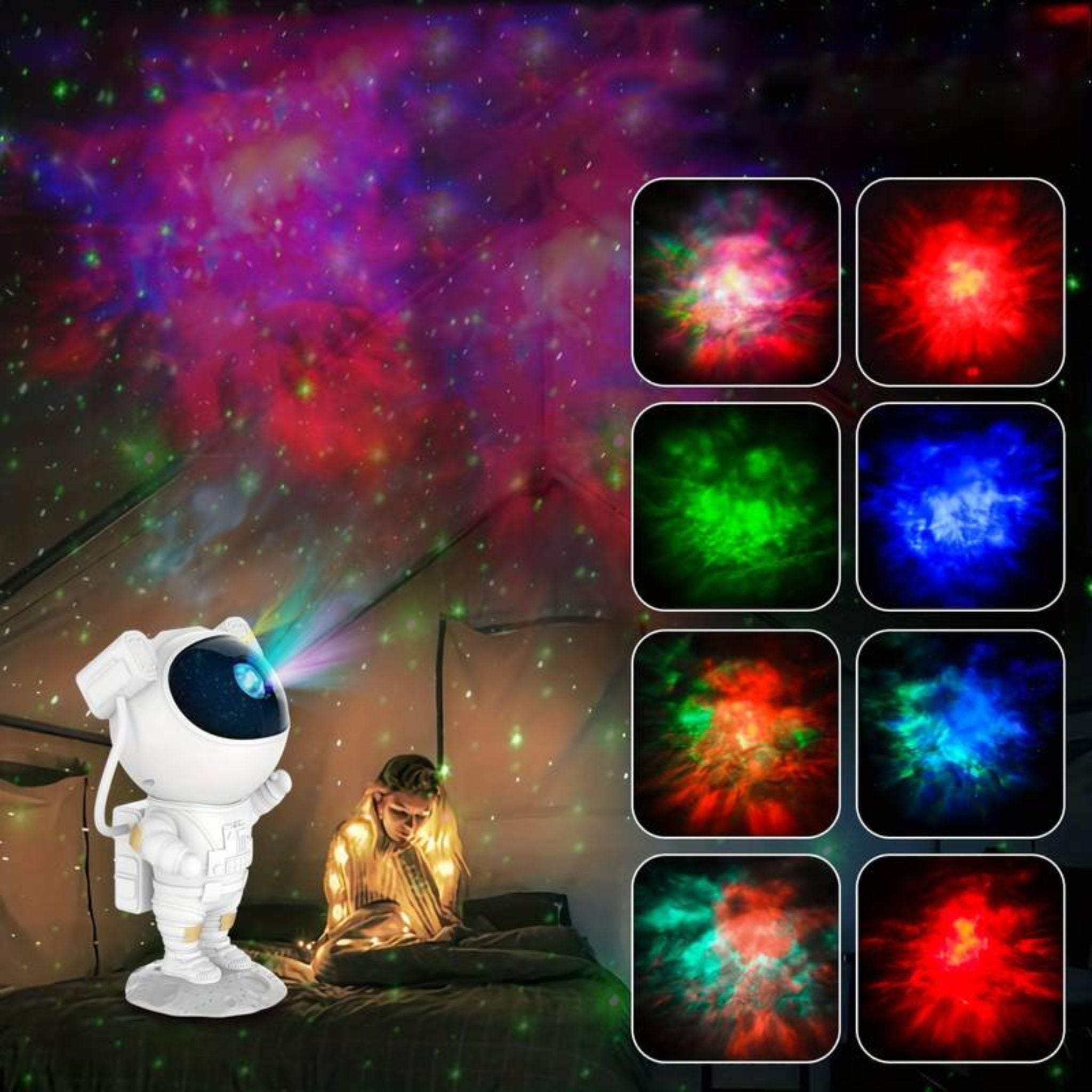 Astronaut Galaxy Projector met Sterren- en Nebula‑Effect voor Binnengebruik