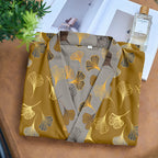 Katoenen Kimono Badjas Met Zachte Stof En Elegant Bladmotief