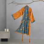 Katoenen Kimono Badjas Met Zachte Stof En Elegant Bladmotief