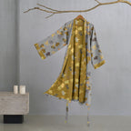 Katoenen Kimono Badjas Met Zachte Stof En Elegant Bladmotief