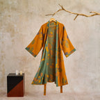 Kimono Badjas Met Zachte Stof En Omkeerbaar Bladmotief