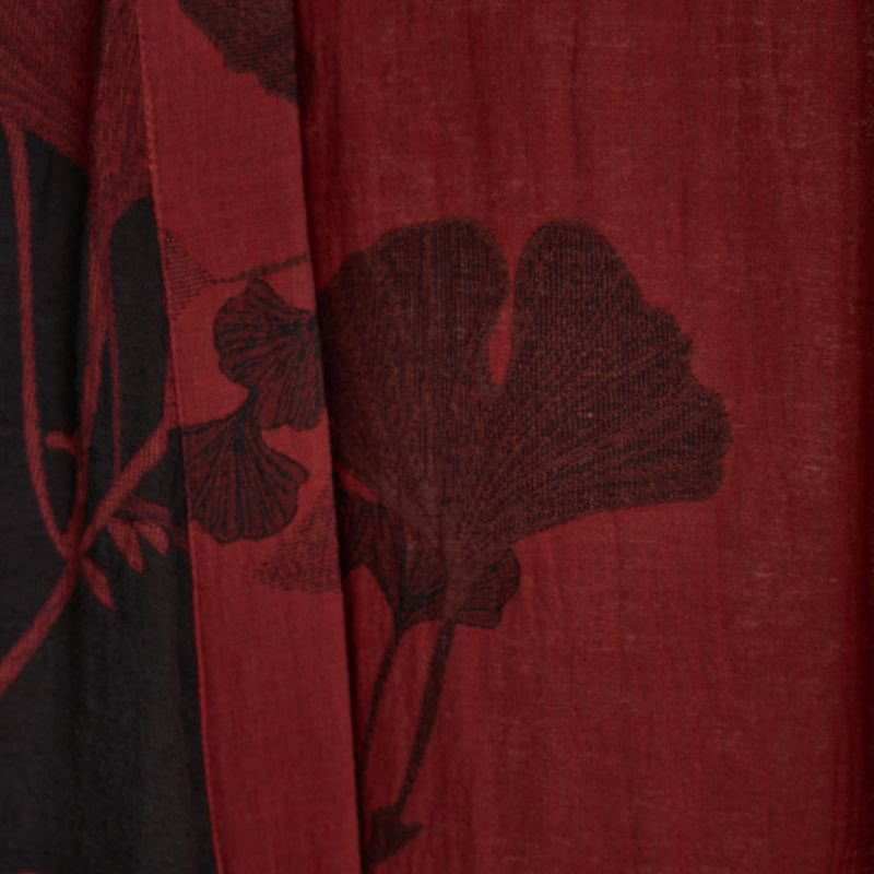 Kimono Badjas Met Zachte Stof En Omkeerbaar Bladmotief