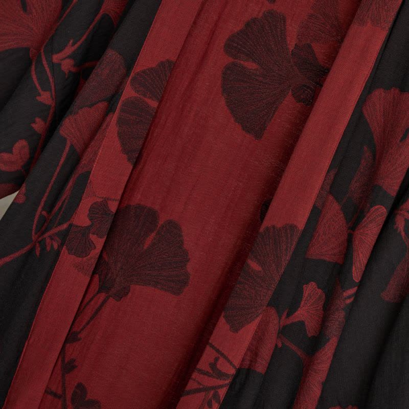Kimono Badjas Met Zachte Stof En Omkeerbaar Bladmotief