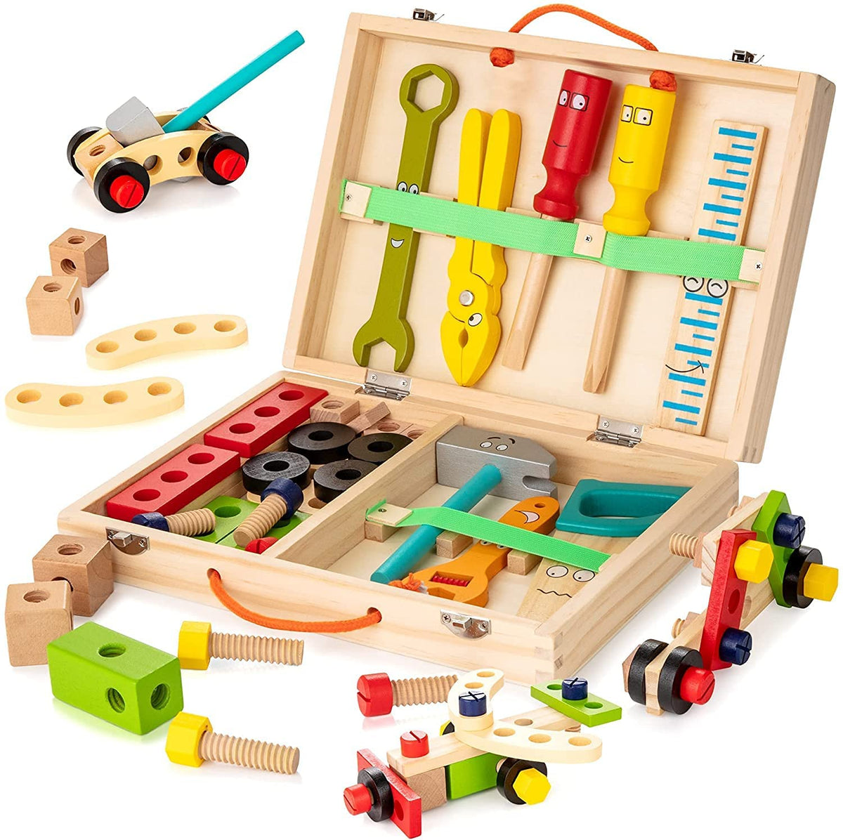 Montessori Gereedschapskist Van Hout Voor Creatief Bouw- En Speelplezier