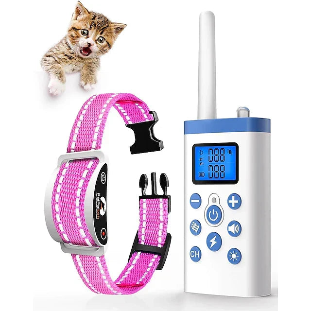 Katten Trainhalsband met Afstandsbediening en Veilige Instelbare Signalen