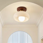 Plafondlamp met ronde glazen kap ontwerp