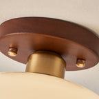 Plafondlamp met ronde glazen kap ontwerp