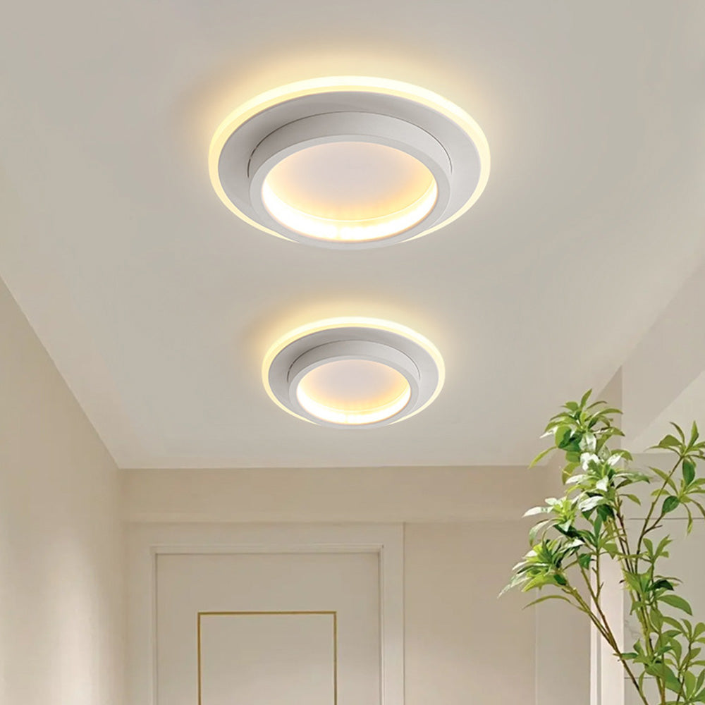 Plafondlamp met vlakke ronde diffuser ontwerp