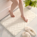Extra Zachte Microvezel Badmat met Diamantpatroon en Antislip Onderzijde
