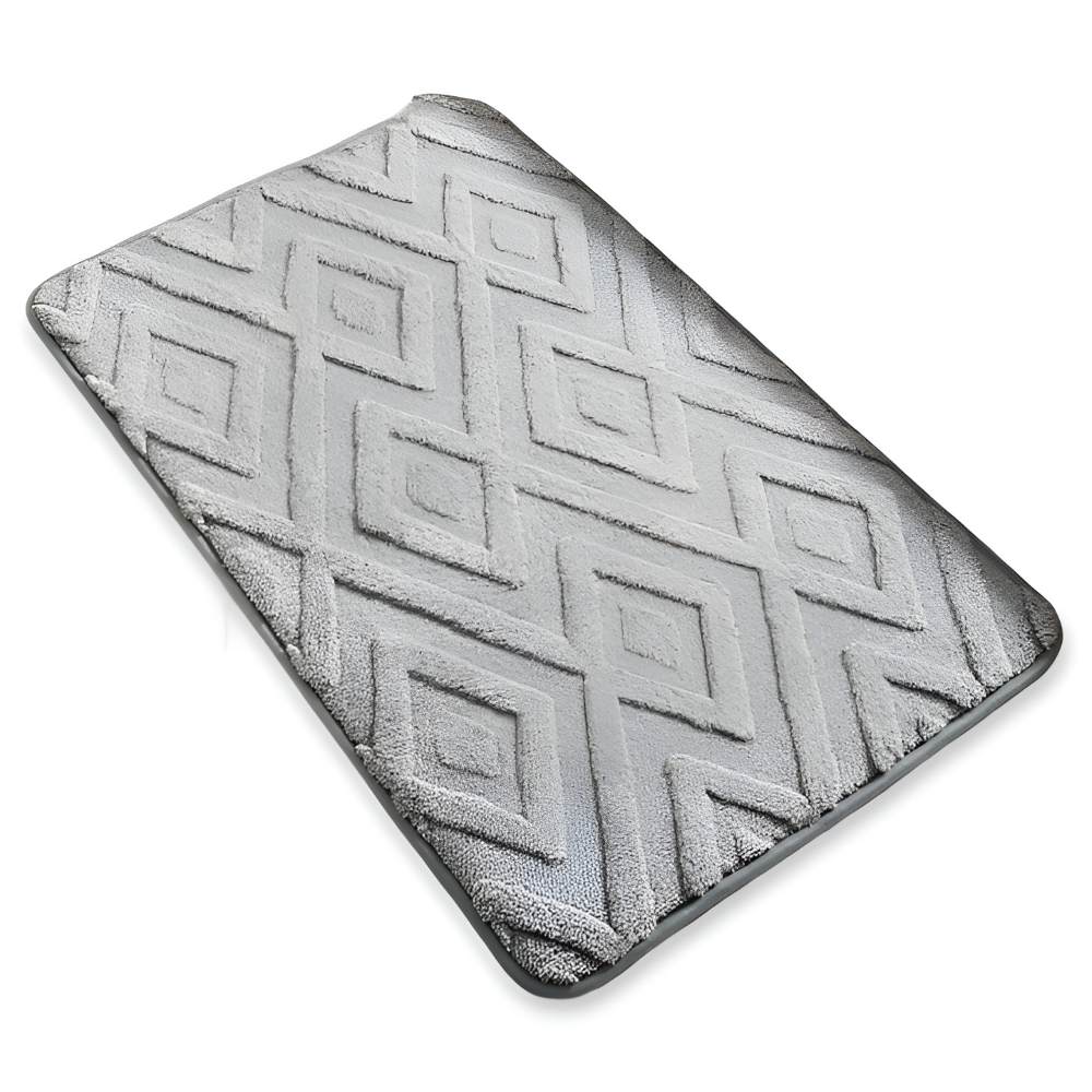 Extra Zachte Microvezel Badmat met Diamantpatroon en Antislip Onderzijde