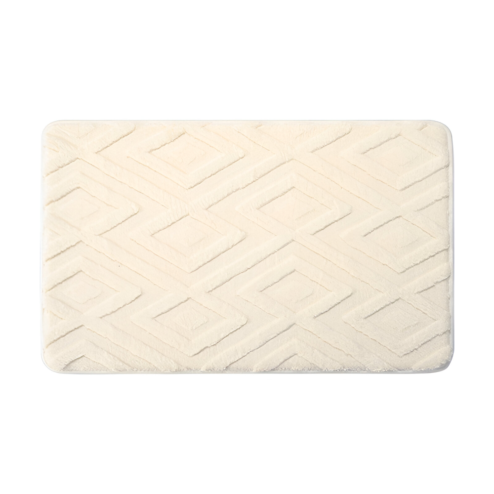 Extra Zachte Microvezel Badmat met Diamantpatroon en Antislip Onderzijde