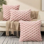 Pluche Kussenhoes Met 3D Structuur Voor Een Warme En Luxe Uitstraling