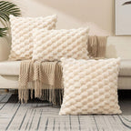 Pluche Kussenhoes Met 3D Structuur Voor Een Warme En Luxe Uitstraling