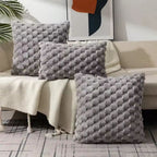 Pluche Kussenhoes Met 3D Structuur Voor Een Warme En Luxe Uitstraling