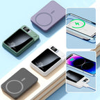 Magnetische Powerbank 20.000 mAh met Draadloos Snelladen en LED-Display
