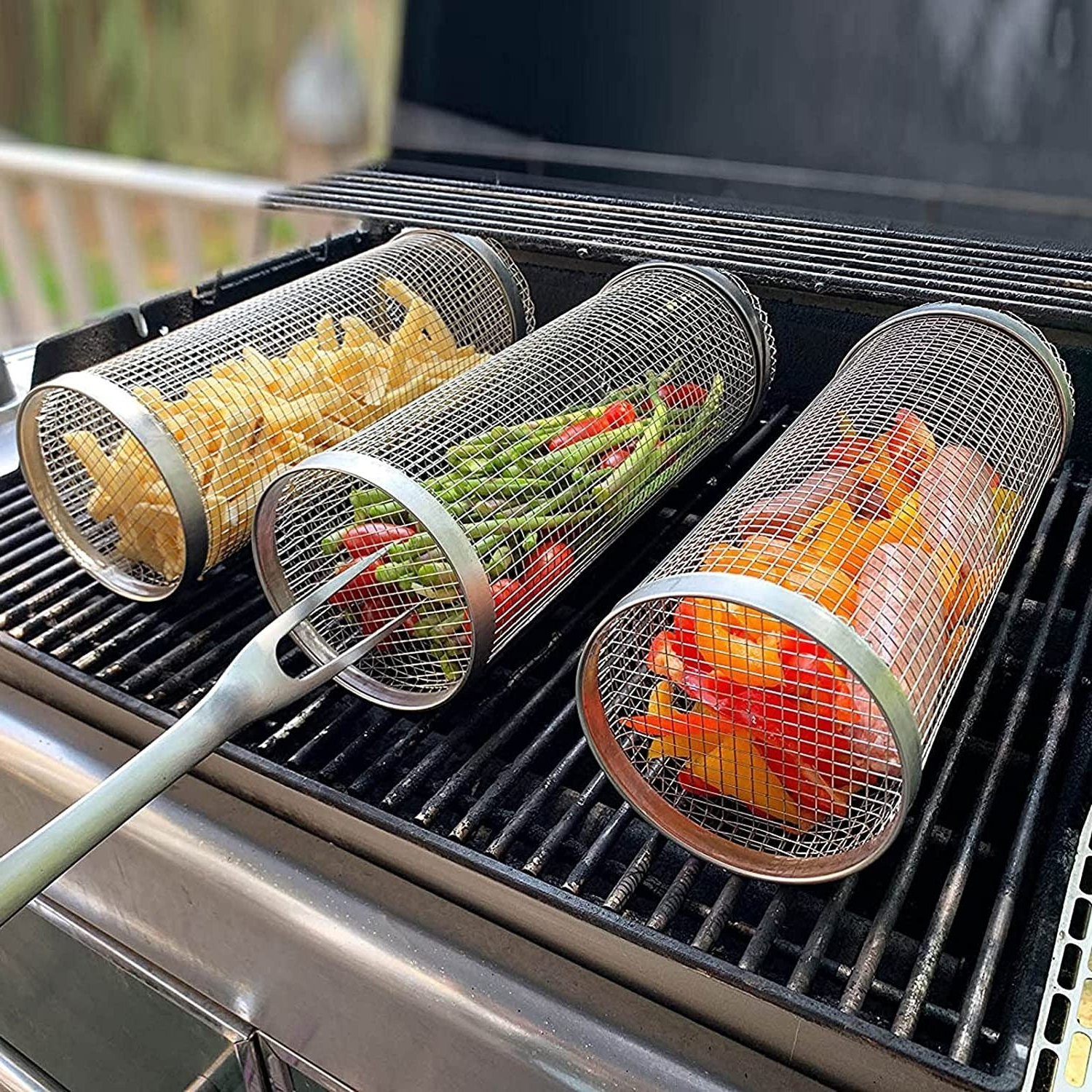 Draaibare Grillmand met Roestvrij Constructie
