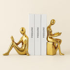 Boekensteun Set Met Keramische Sculpturen En Stevige Verzwaarde Basis