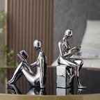 Boekensteun Set Met Keramische Sculpturen En Stevige Verzwaarde Basis