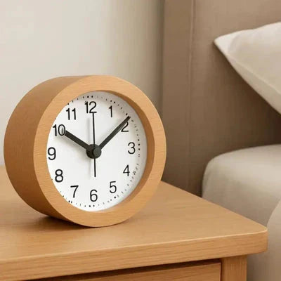 Wekker van Beukenhout met Nachtlicht en Snoozefunctie voor Slaapkamer