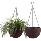 Hangplanter met Gevlochten Buitenlaag en Lichtgewicht Ophangconstructie
