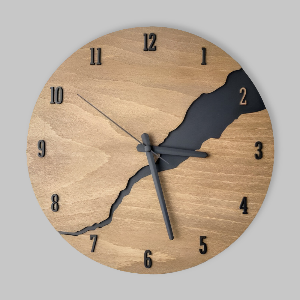 Houten Wandklok Met Tijdloos Design Voor Woonkamer, Keuken En Kantoor